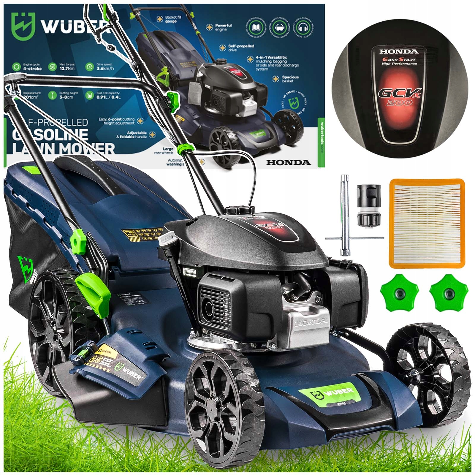 Výkonná Benzínová Sekačka S Pohonem 51 CM Motor Honda 5,7 Km 70 L Reg 30-80 MM