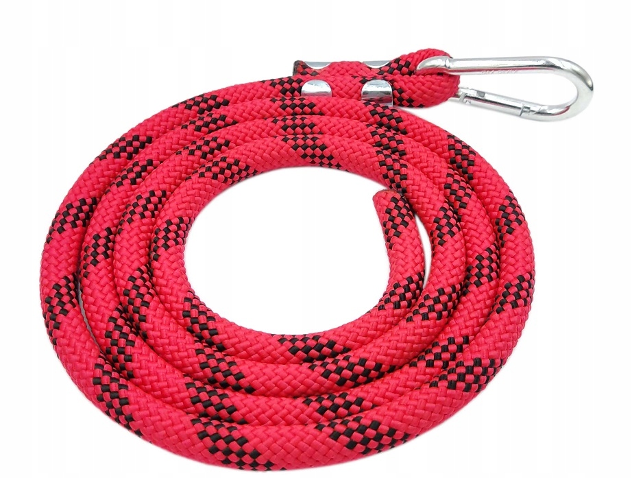 UWIĄZ BARDZO MOCNY DEER PET 200cm czarno-czerwony Model Uwiąz dla konia 2 m WS czarno-czerwony DEER PET