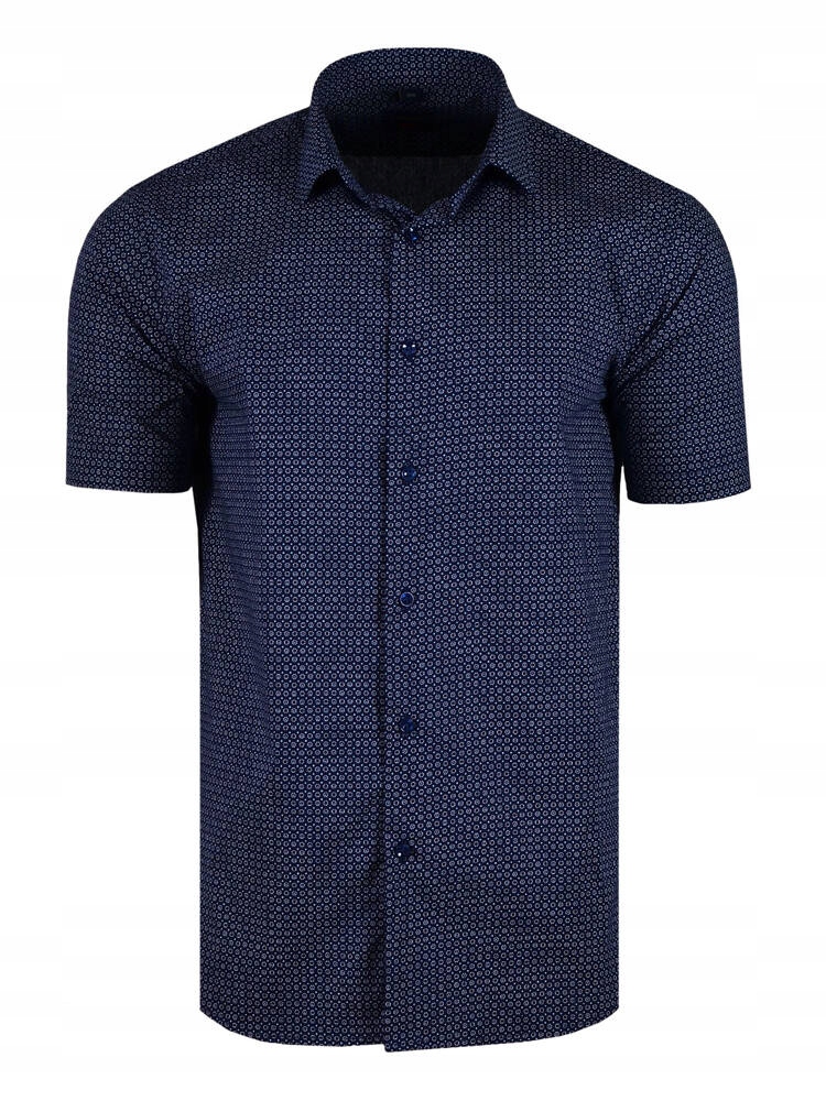 51/52 Košile S Modrými Vzory, Krátký Rukáv, Velká Velikost