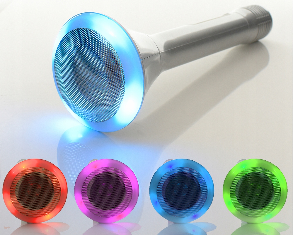 MIKROFON BLUETOOTH ZMIENIAJĄCY GŁOS Z GŁOŚNIKIEM KOLOROWE LEDY WEJŚCIE SD Marka WS