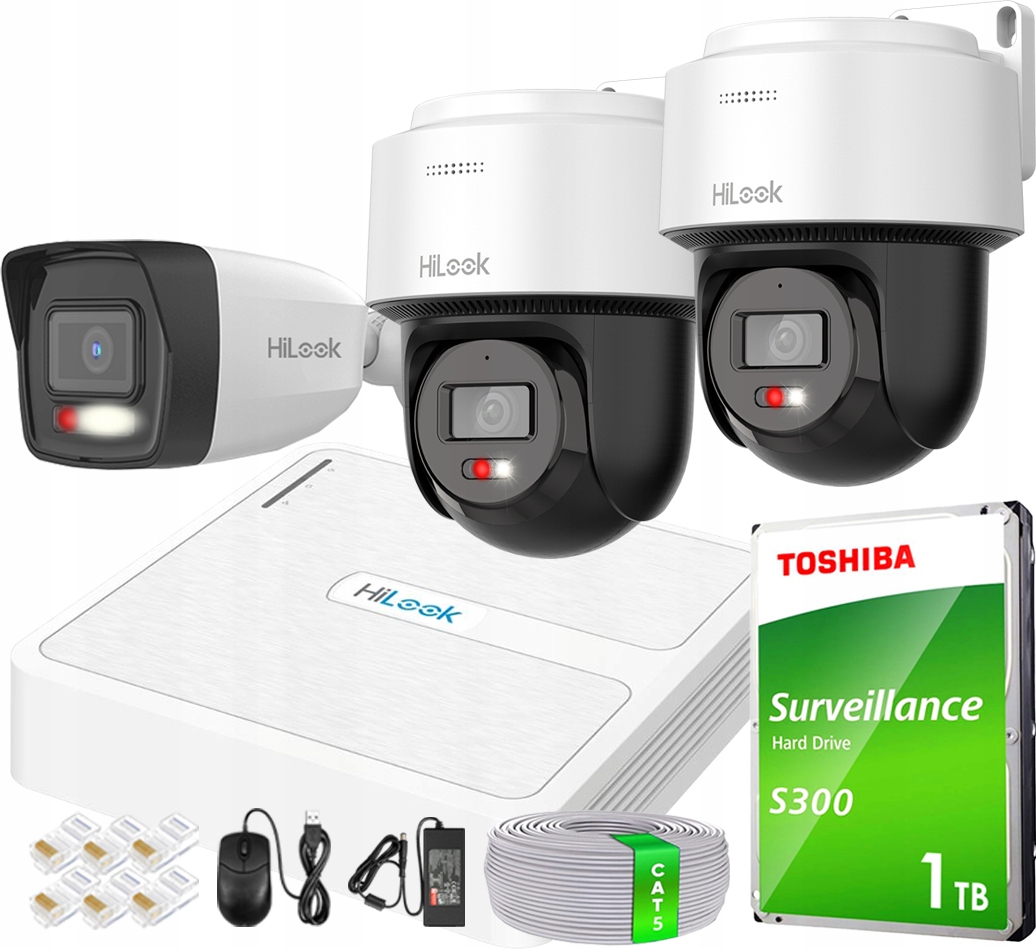 Ip monitorování 3 kamery 4Mpx 2x Otočná PTZ-N4MP-P IPCAM-B4-30DL HiLook