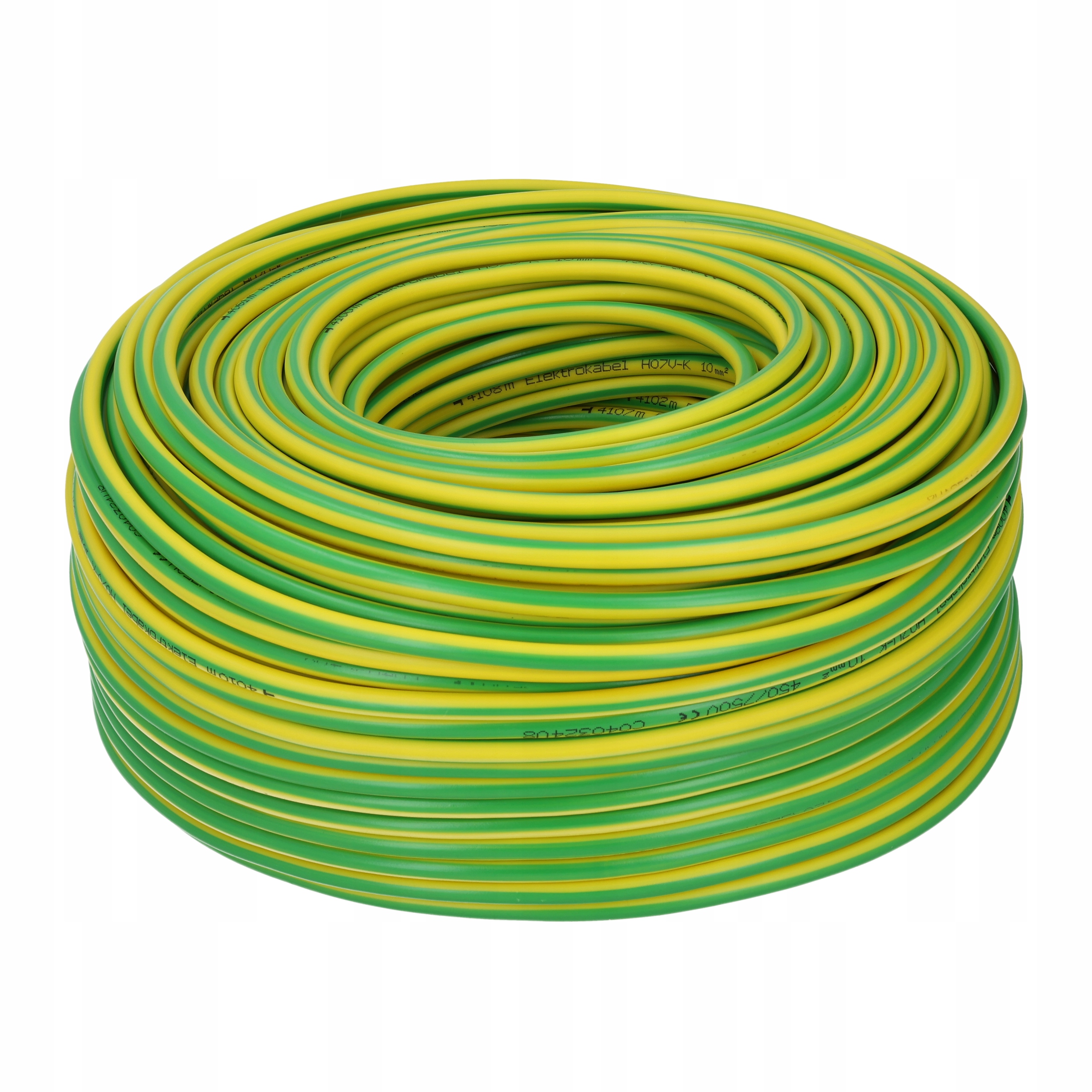 Kabel jednożyłowy H07Z1-U 2,5mm2 bezhalogenowy B2ca Lsoh żółto-zielony 100m