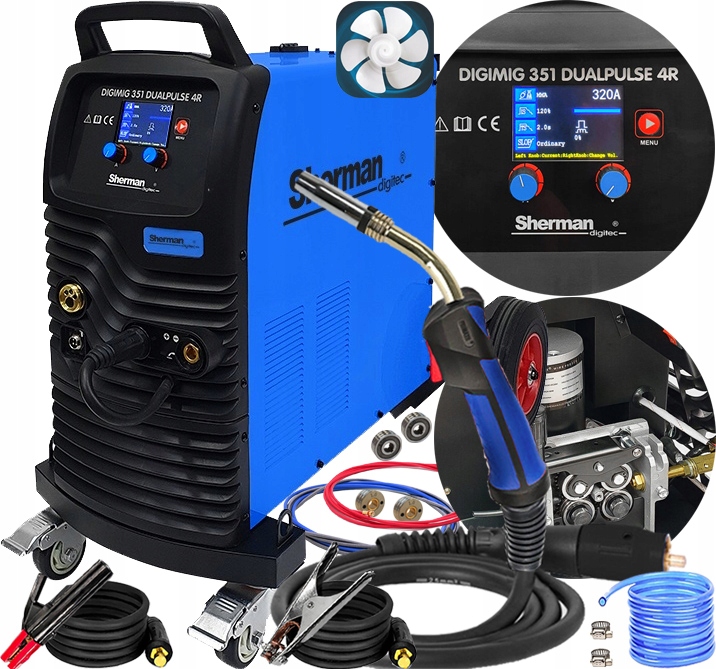 Poloautomatická Invertorová Svářečka Sherman Digimig 351 Dualpulse 4R