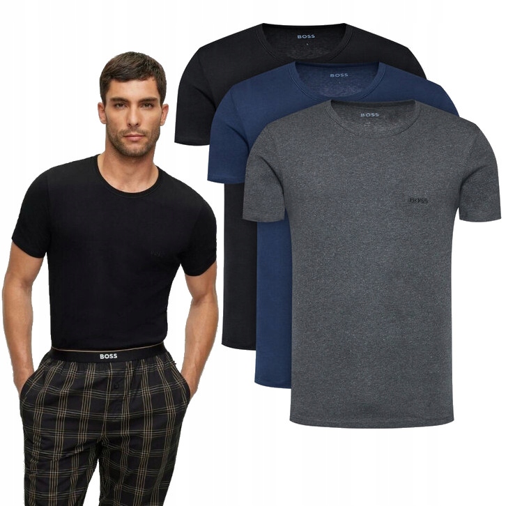 Tričko pánské tričko Hugo Boss sada 3 balení casual sada prémiová S