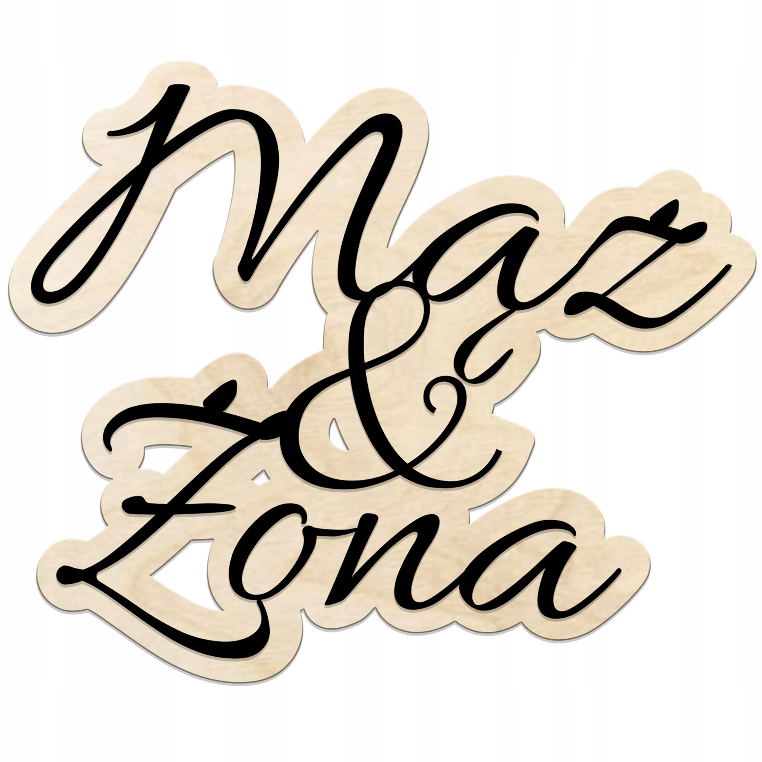 Dekorace svatebního stolu Nápis Manžel a manželka Dřevěná tabule na svatba