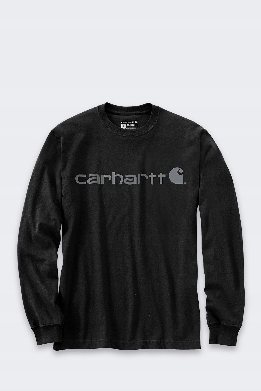 Tričko Carhartt Dearborn Relaxed Ls Logo Blackgr