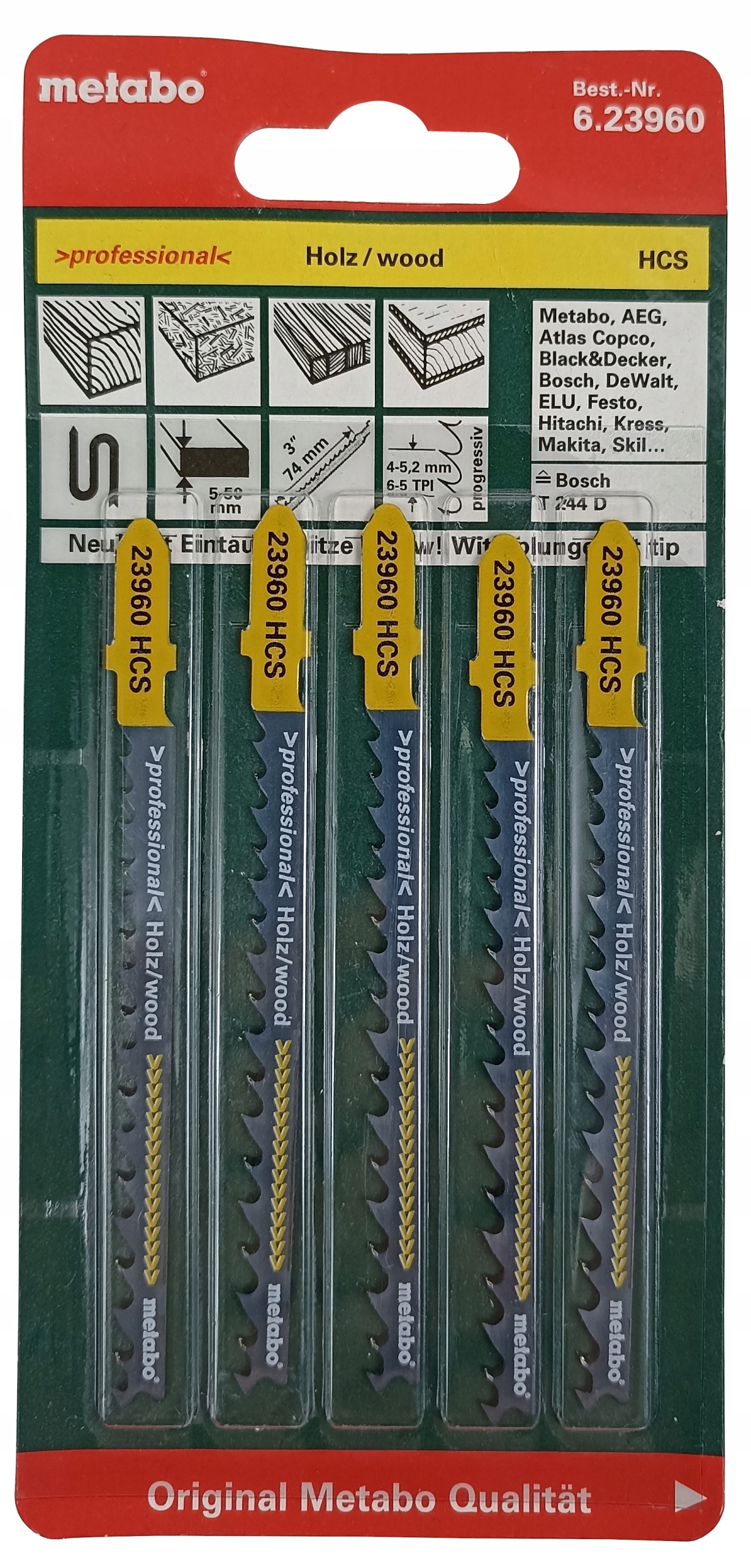 

Metabo 6.23960 brzeszczot Hcs do wyrzynarki 5szt.
