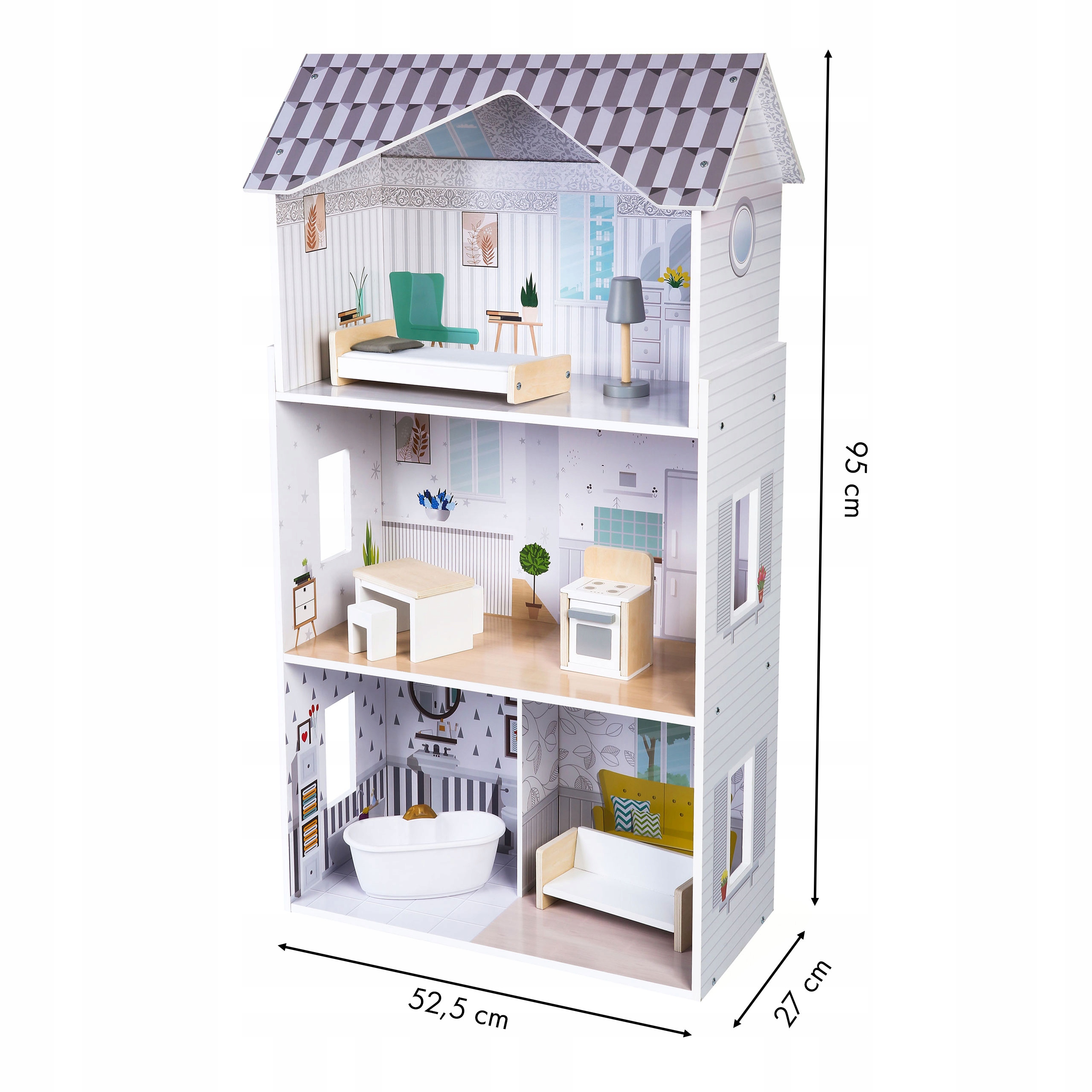 Ляльковий будиночок з меблями Grace Ecotoys Residence Серія DOLLHOUSES