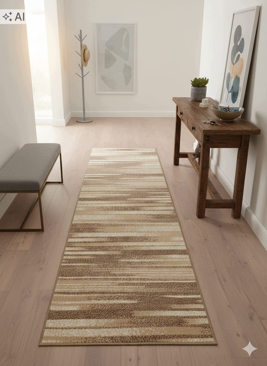 Koberec kulatý do obývacího pokoje 80x220 cm, vícebarevný, měkké štětiny,