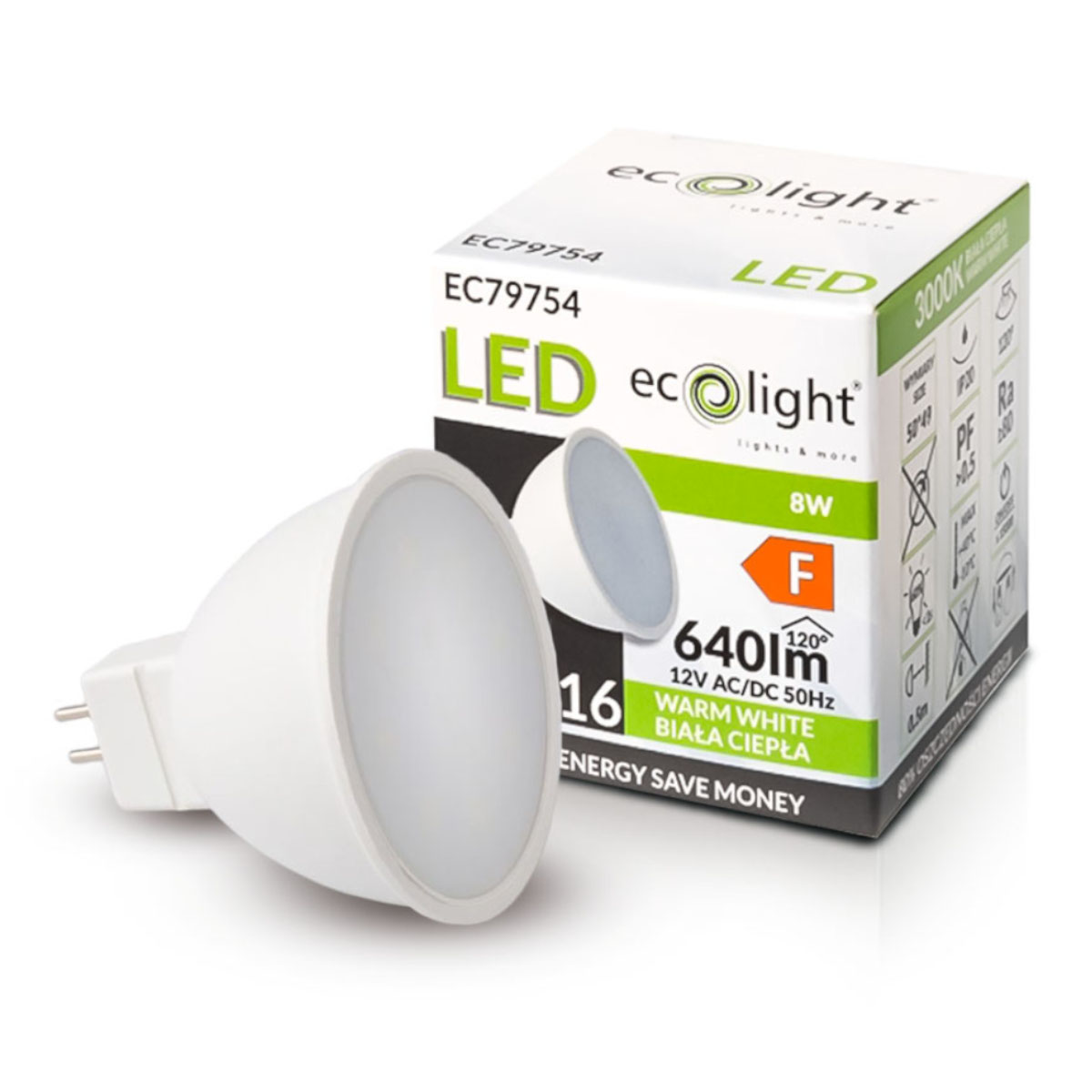 

Żarówka Led MR16 12V 8W 60W 640lm Barwa Ciepła
