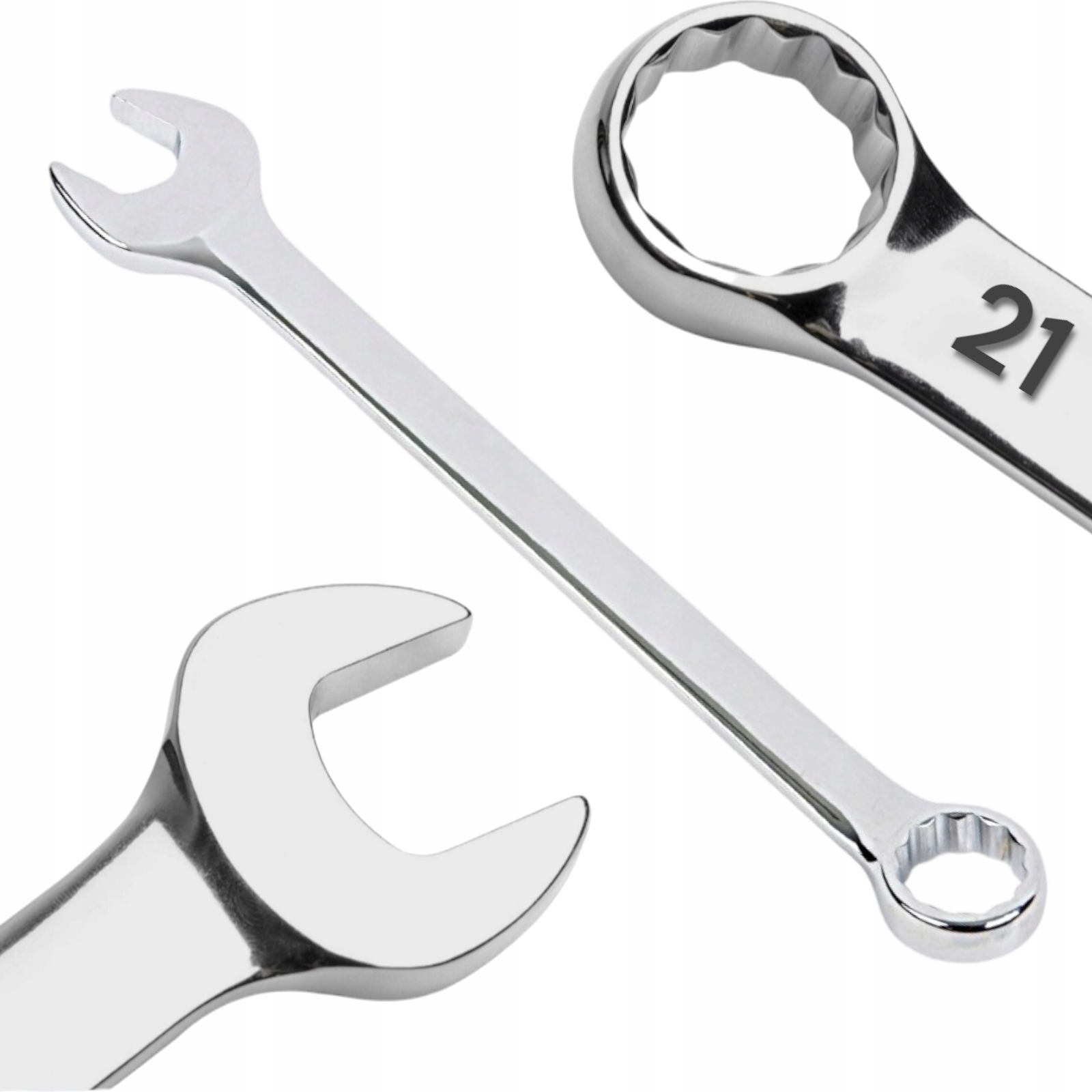 Klucz Płasko Oczkowy Crv chromowany Klucze płasko-oczkowe Stal r. 21 mm