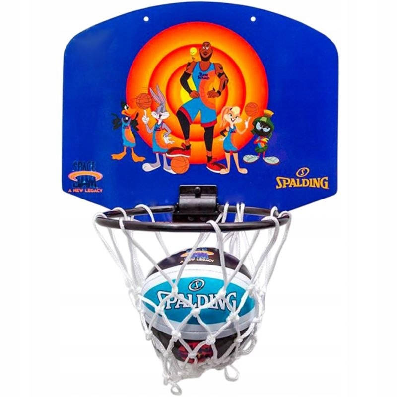 Tablica do koszykówki Mini Spalding Space Jam Tune Squad fioletowo-pomarańc