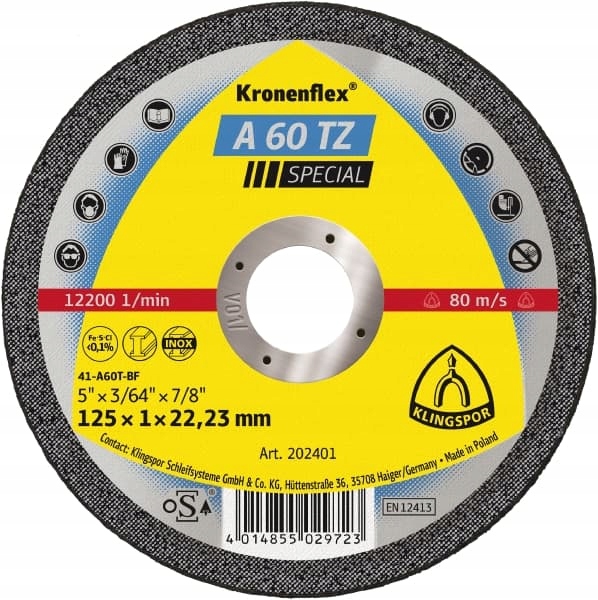 

Tarcza do cięcia 125x22 Klingspor A60TZ