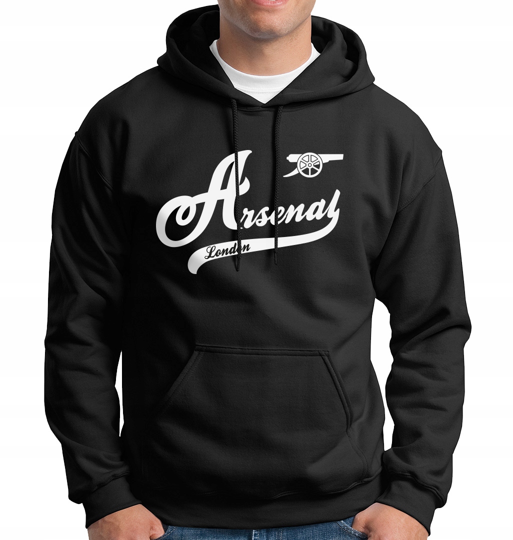 Arsenal Londýn, černá mikina s kapucí, hoodie, 5XL