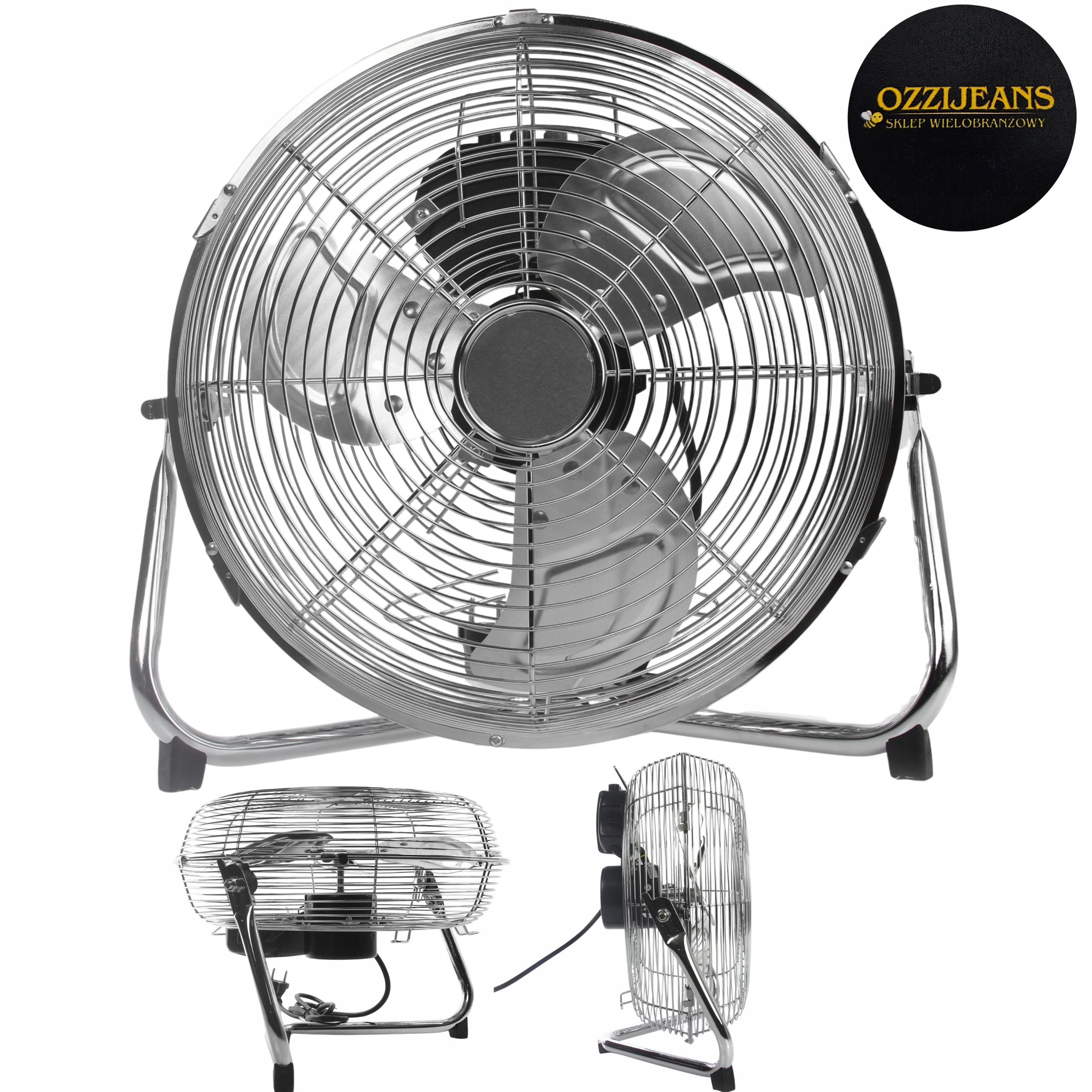 Ventilátor Větráček Podlahový Cirkulátor Silný Tichý 50W 3 Režimy Kov 30CM