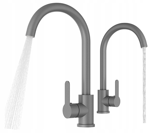 Kuchynská Batéria Prestige Plus Šedá, Zaoblený Výtok Do Umývadla