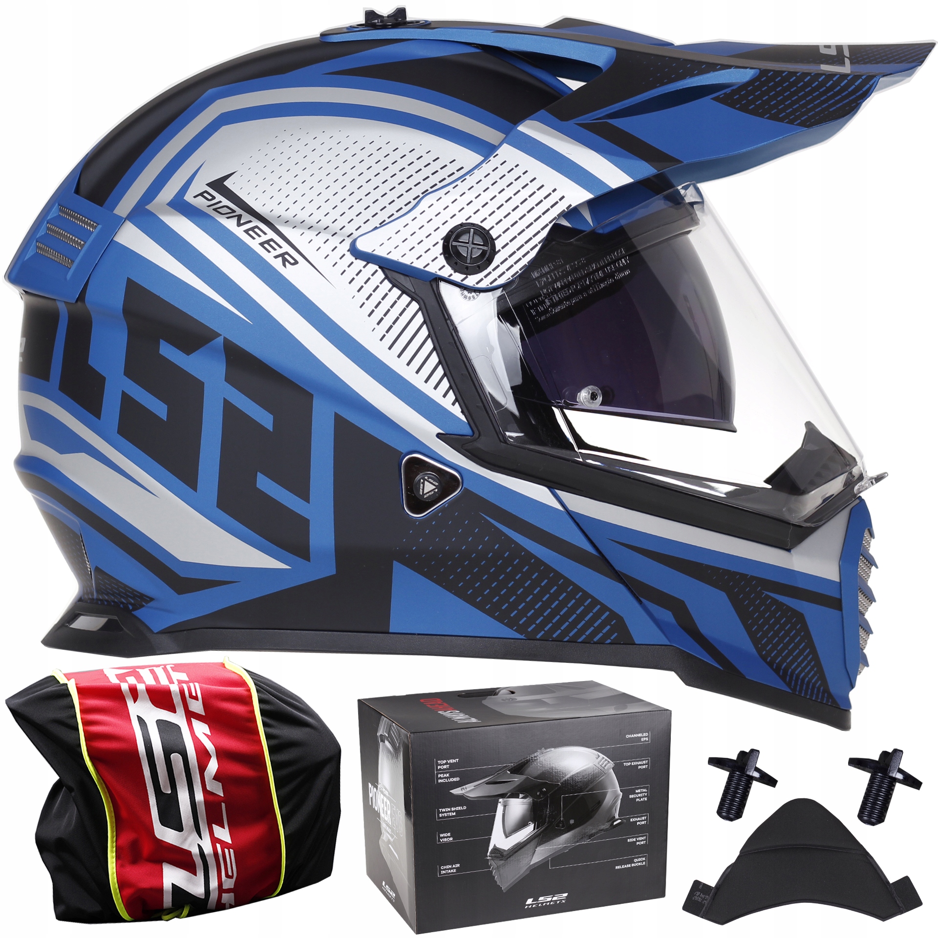 

LS2 MX436 Pioneer Evo Master Blue Kask Cros Enduro