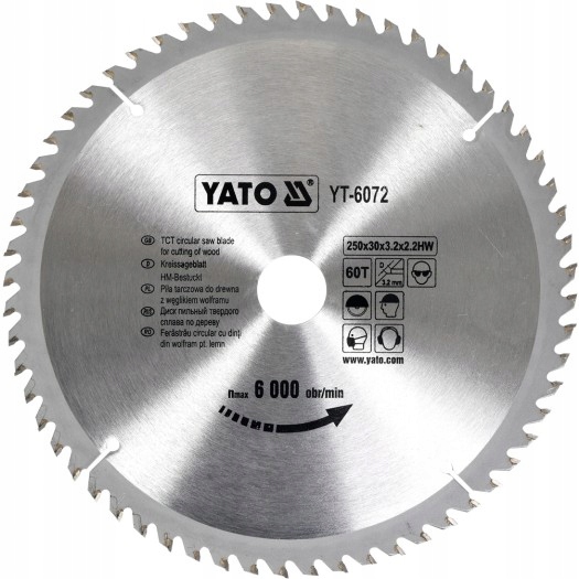 

Yato Piła Tarczowa 250X60X30MM 60Z YT-6072