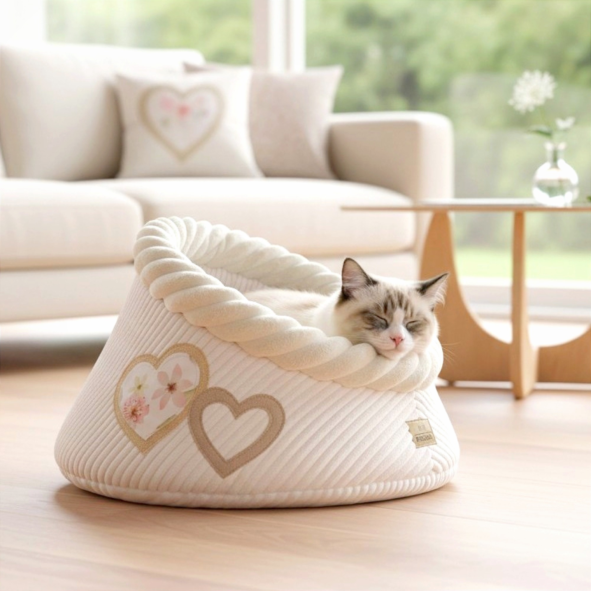 Pelíšek pro kočky, plyšová budka, úkryt 50 cm Hide'in Goody Love