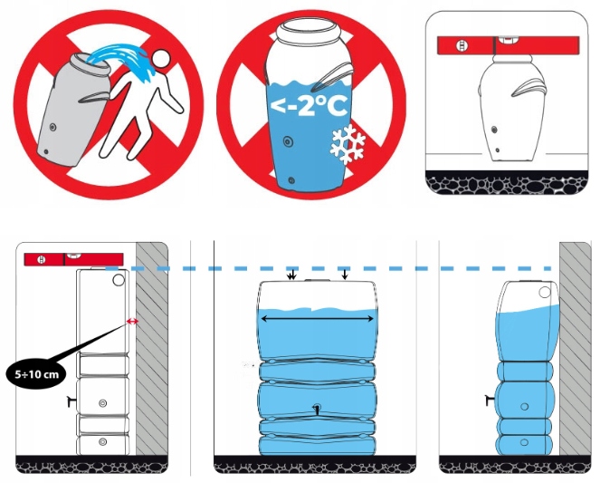 ZBIORNIK NA DESZCZÓWKĘ Waterform Tower Stone [500 L] ANTRACYT PROSPERPLAST Marka Prosperplast