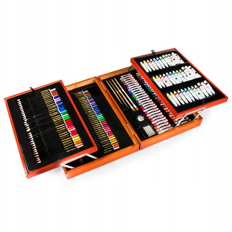 Walizka drewniana Zestaw artystyczny 168 el. Marka Easy