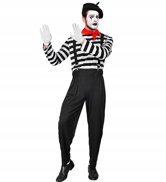 Kostým Mima MIM Pánský Pro Muže Set Převlek Karneval Halloween S
