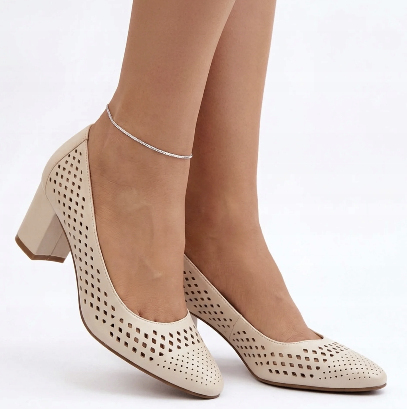 Czółenka Damskie Na Obcasie Sergio Leone PB848 Buty Cielisty 38