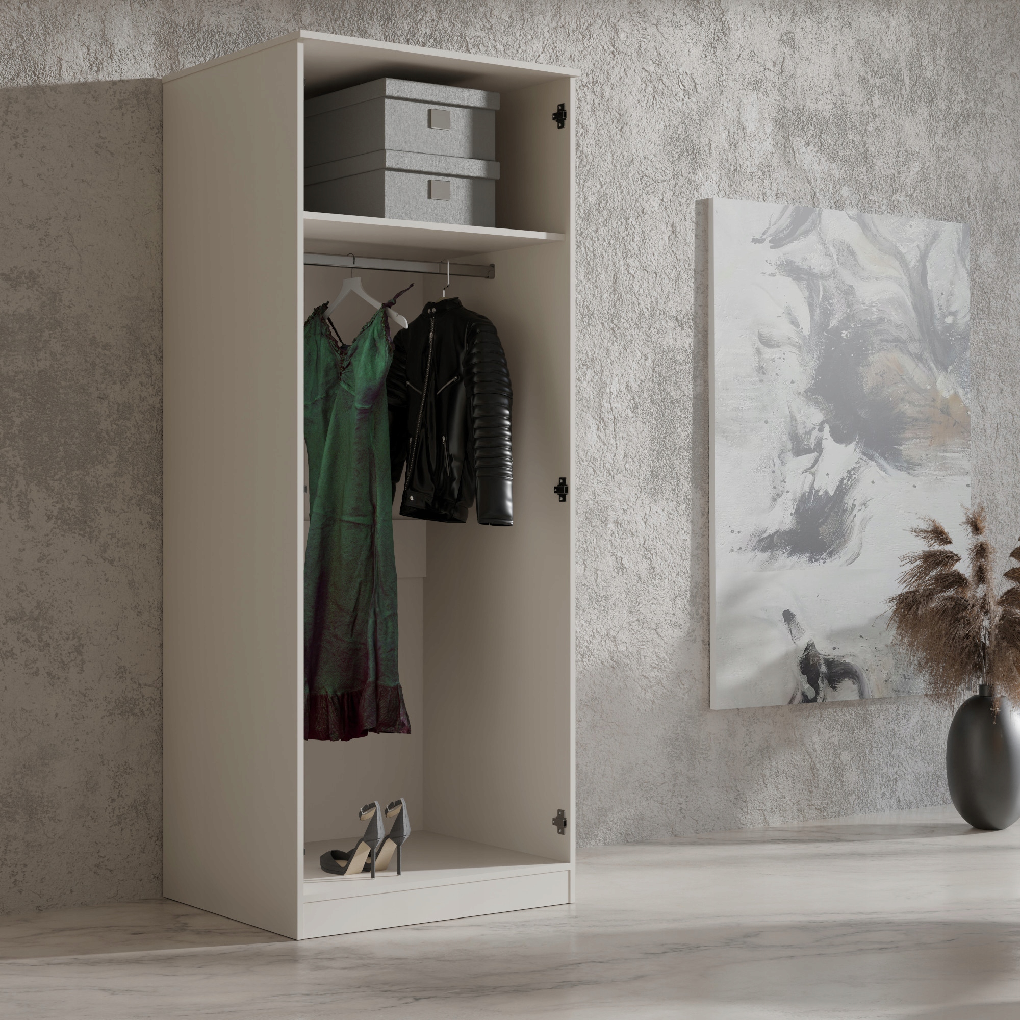 Szafa uchylna z lustrem Monza 2D 80 Kaszmir