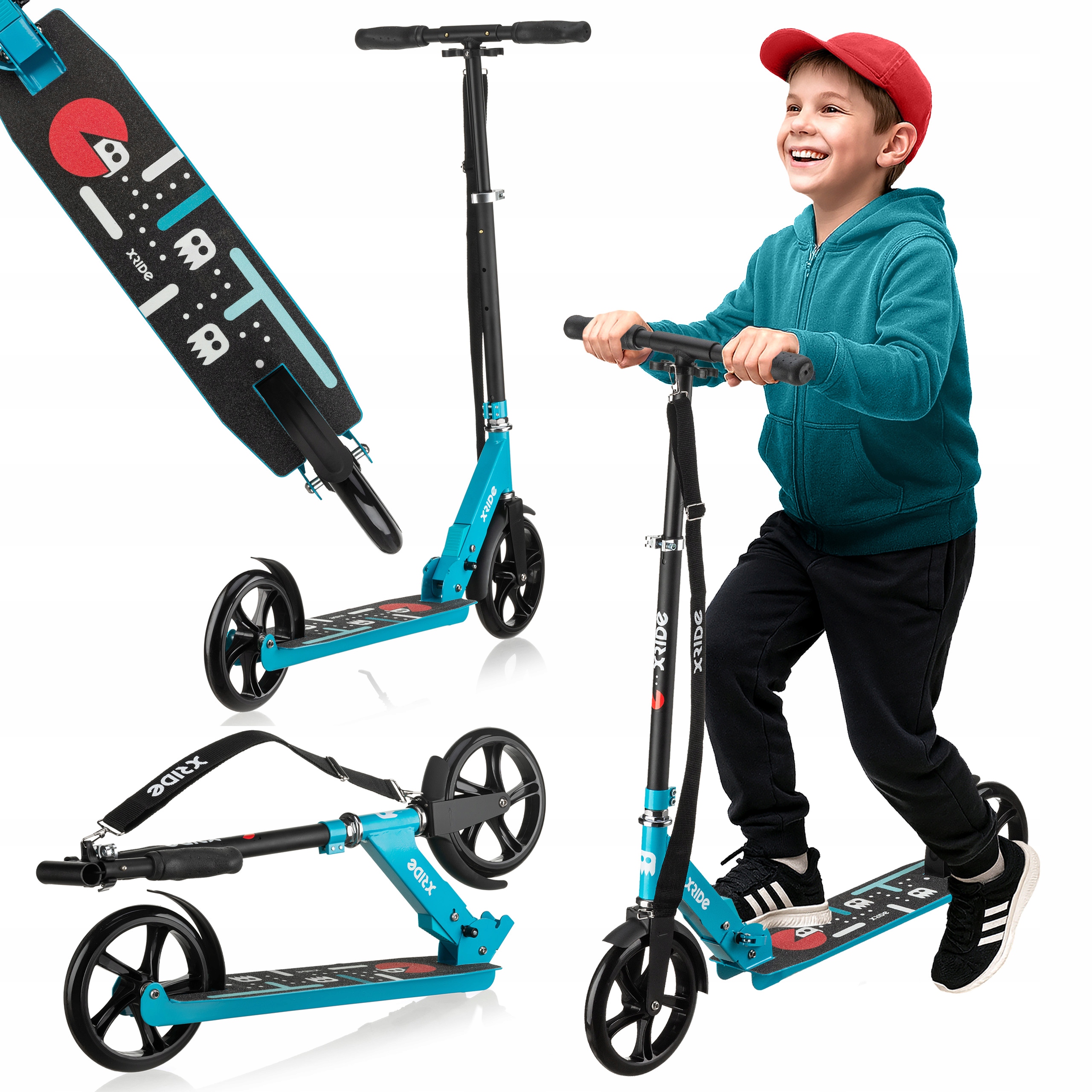 Hulajnoga Dla Dzieci Miejska Składana Aluminiowa Duże Kółka ST1600 Xride