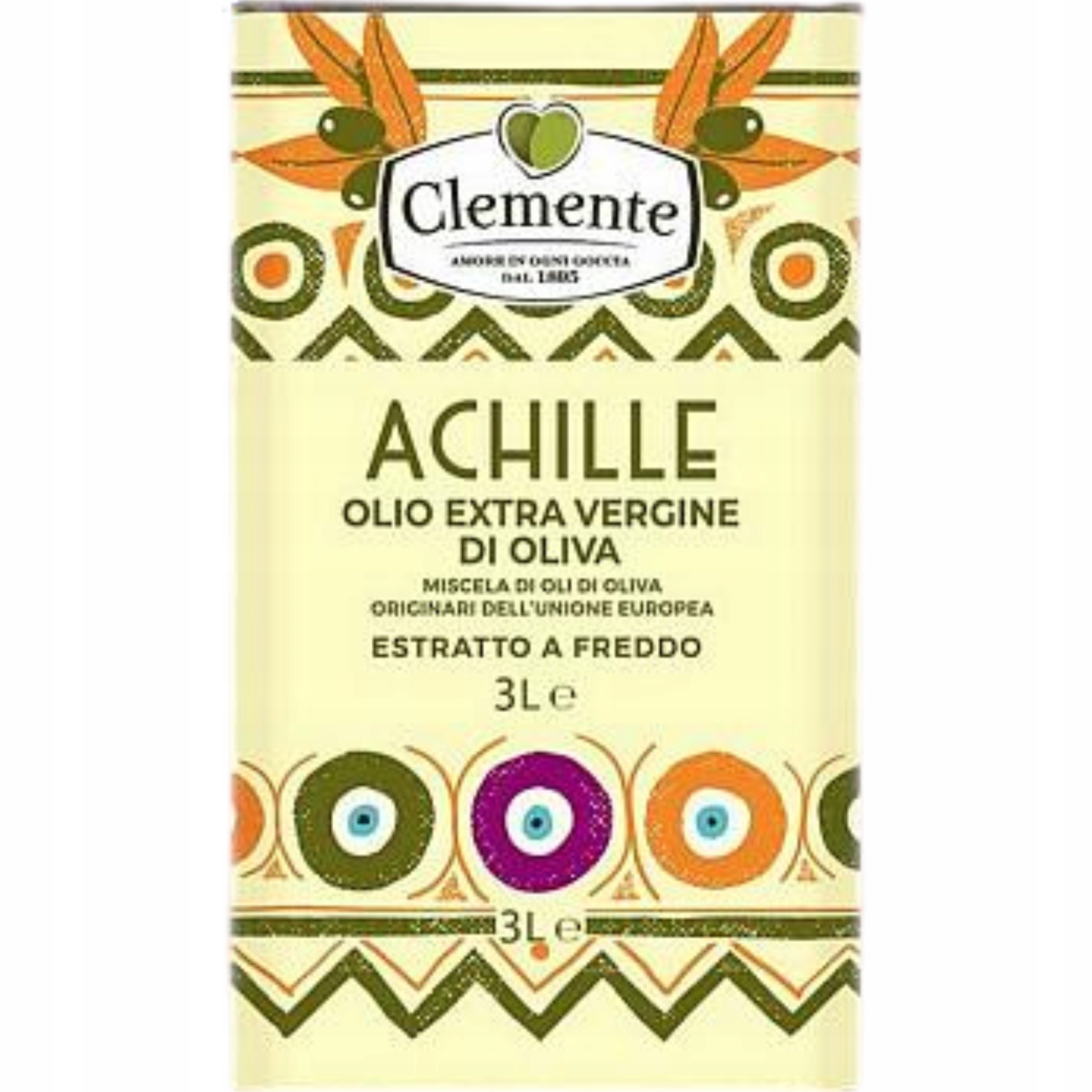 Clemente Oliva Extra Vergine Achille 3L oliwa z oliwek duże opakowanie