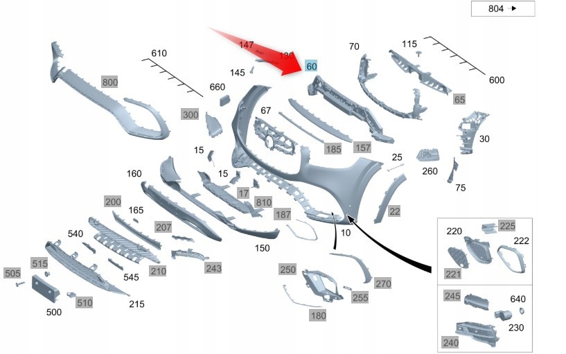 Absorbér Pěna Předního Nárazníku Gls X167 Mercedes Oe A1678855409