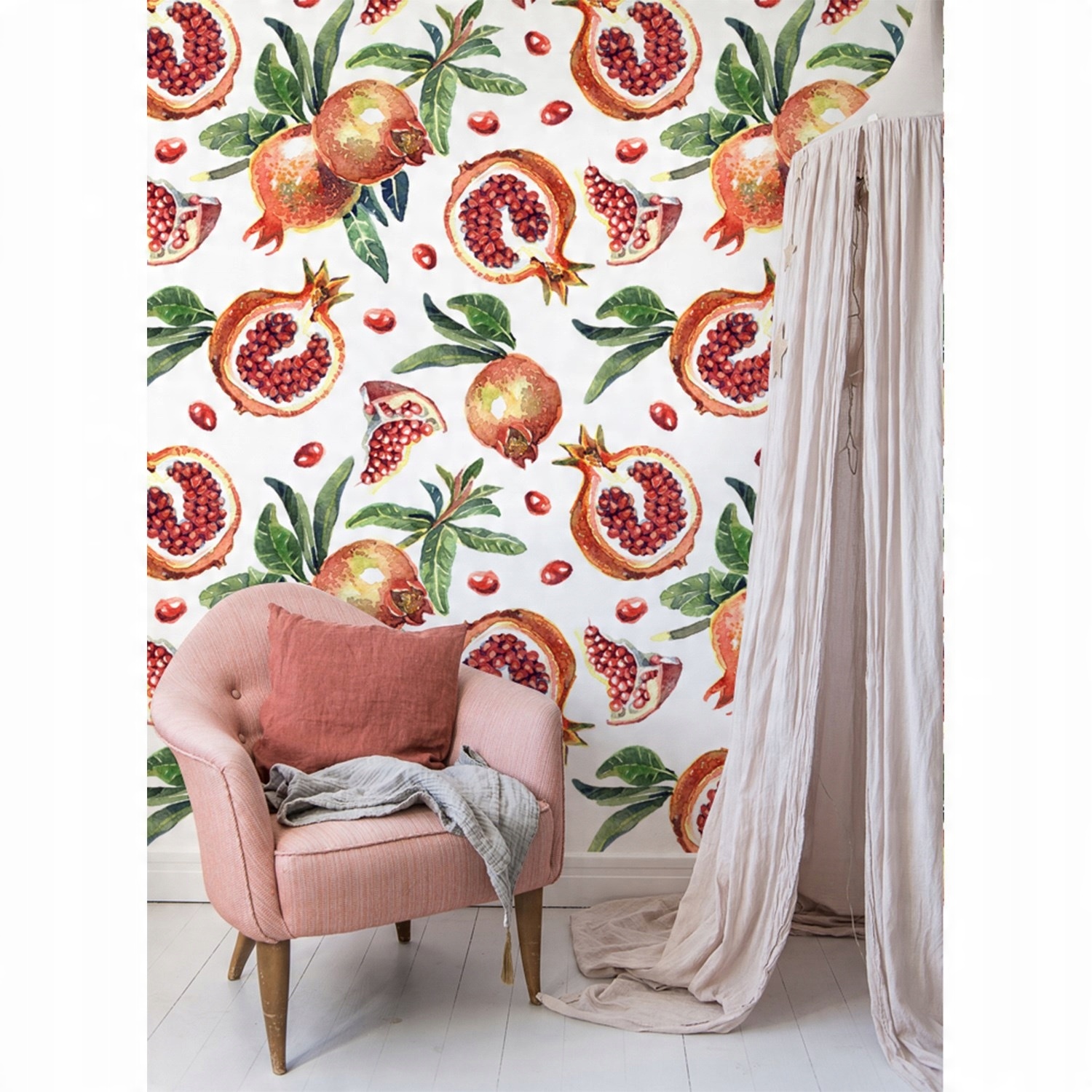 

Tapeta na ścianę Kwiaty i owoce vintage 250x250 cm