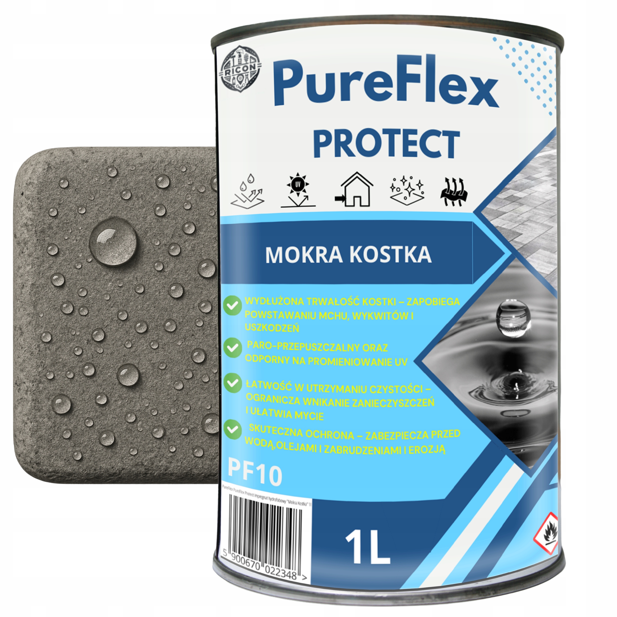 Levně Impregnace Dlažebních Kostek Hydrofobní Efekt Mokré Kostky 1 L