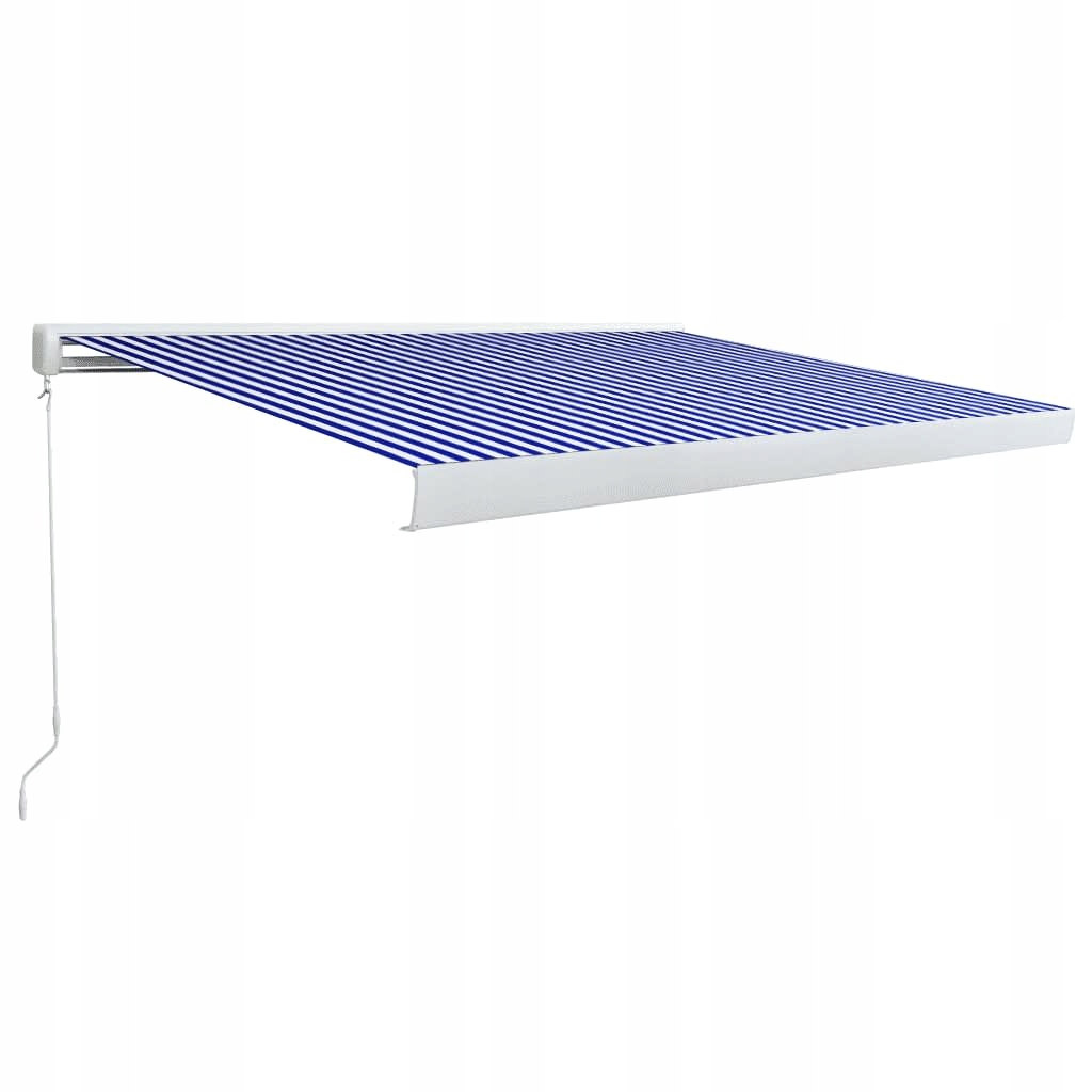 Markýza ručně rolovací vidaXL 400x300 cm modro-bílá