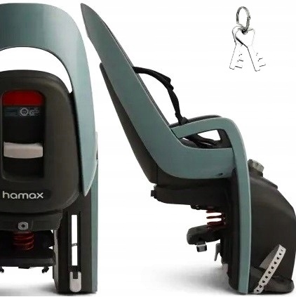 Hamax Fotelik rowerowy tylni Caress (bagażnik) regulacj oparcia 22kg, Green