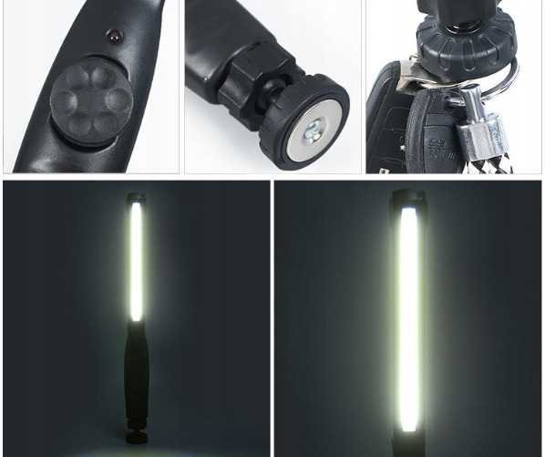 MOCNA LAMPA WARSZTATOWA LED COB HAK Z MAGNESEM AKUMULATOR USB 6W1 EAN (GTIN) 4894931014221