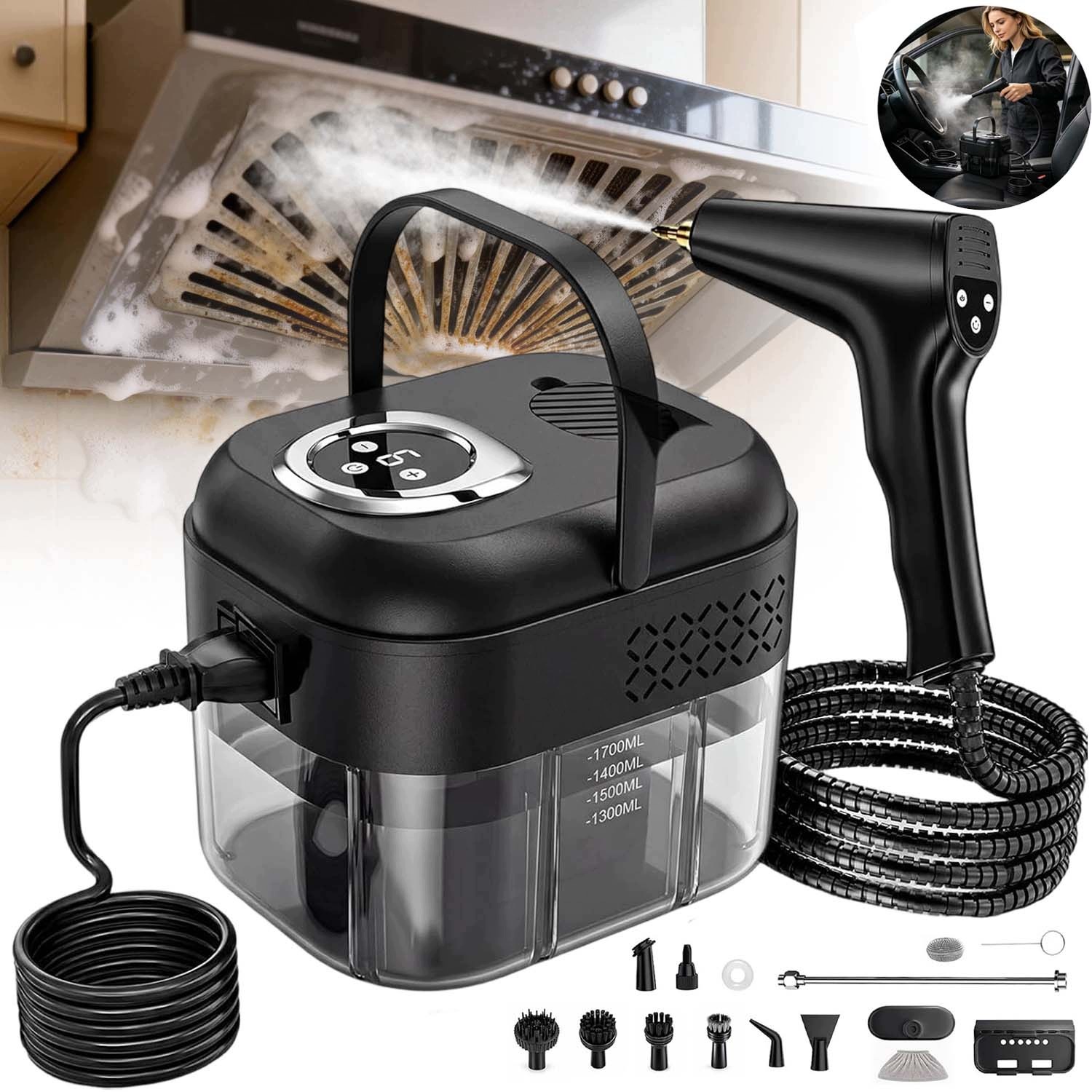 Parní Čistič Oken Parní Čistič 1700 ML Výkon 2500 W 6 Režimů Nastavení