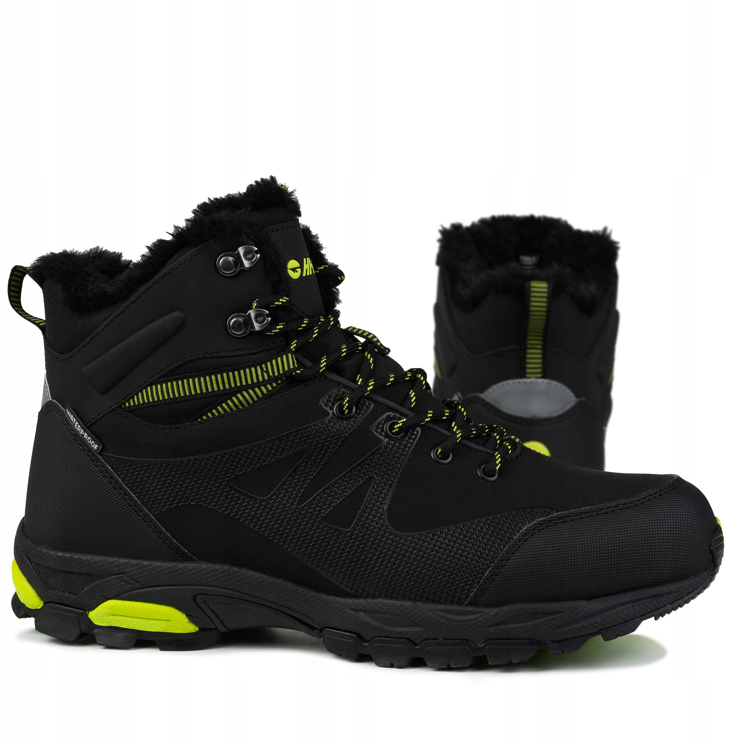 Zimní boty Hi Tec Black Lime Jackdaw Wp Insulated Voděodolné A Zateplené