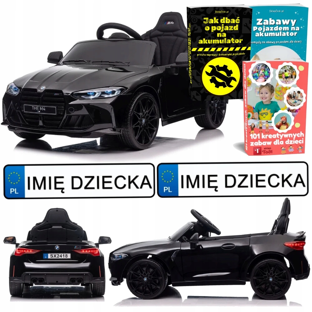 Auto Na Akumulator Bmw M4 Samochód Elektryczny Dla Dzieci Pilot Led Skóra