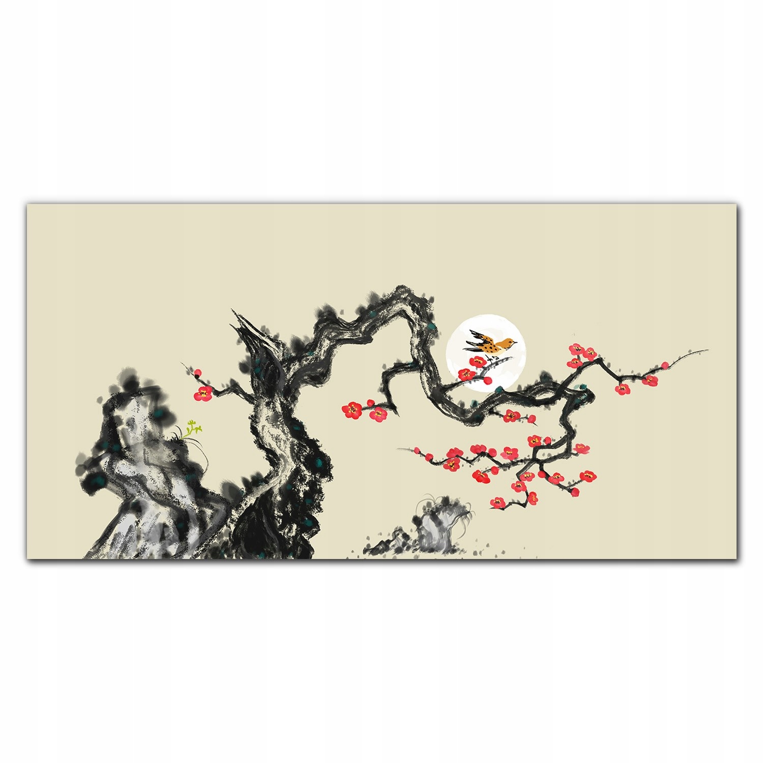 Foto-obraz na plátne Oddelenie kvety vták 140x70