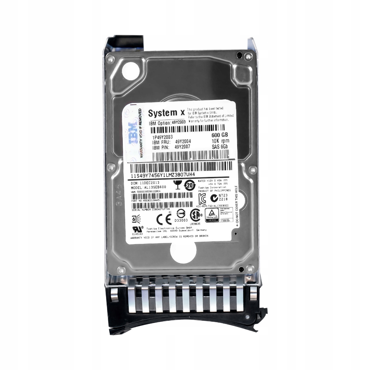 Ibm 49Y2004 600GB 10K SAS-2 2.5" 49Y2007 AL13SEB600