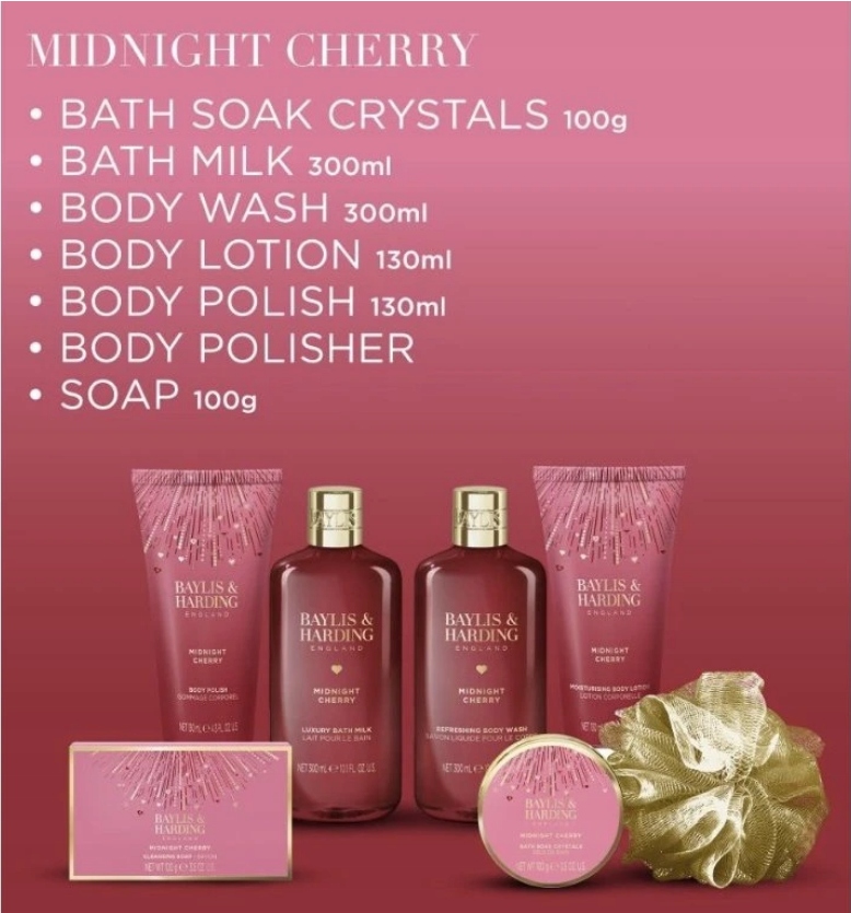 Baylis&harding Dárková Sada 7 Kusů Midnight Cherry