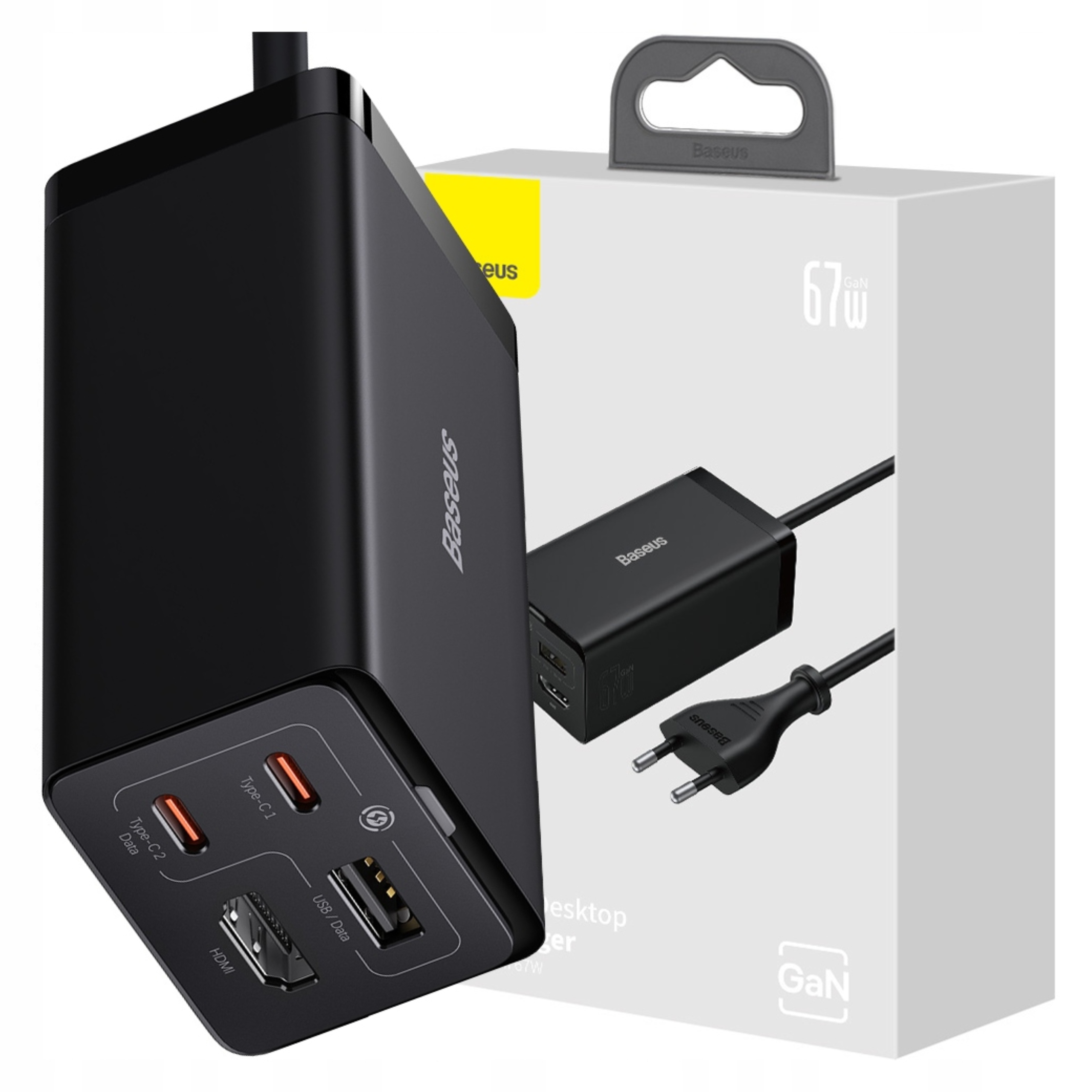 Síťová nabíječka GaN5 Baseus CCGP110201 Hub Hdmi 2x Usb-c Usb-a Hdmi