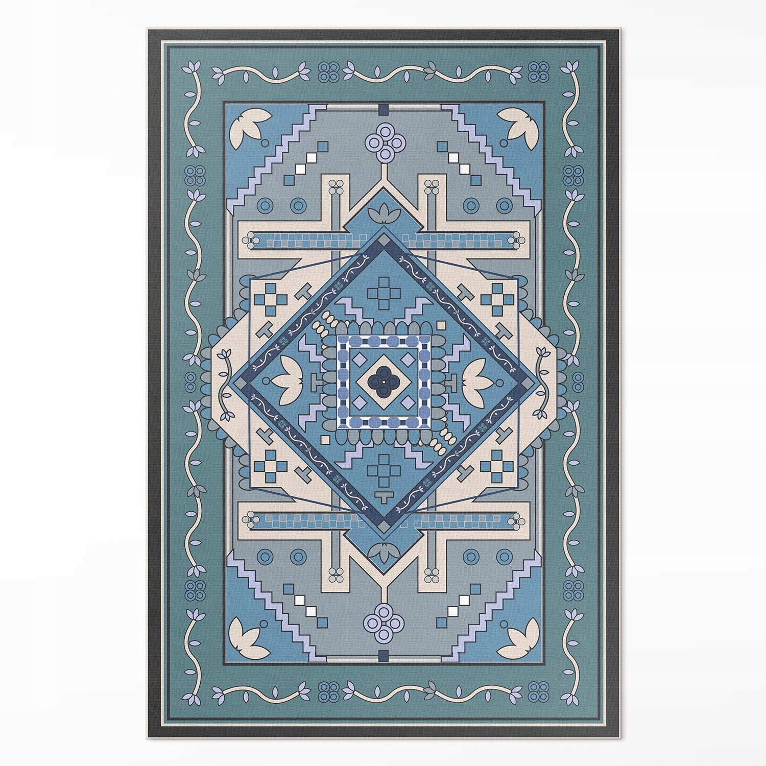 Koberec S Potiskem Vinylová arabská geometrie ornamentální vzor 100 x 150 cm