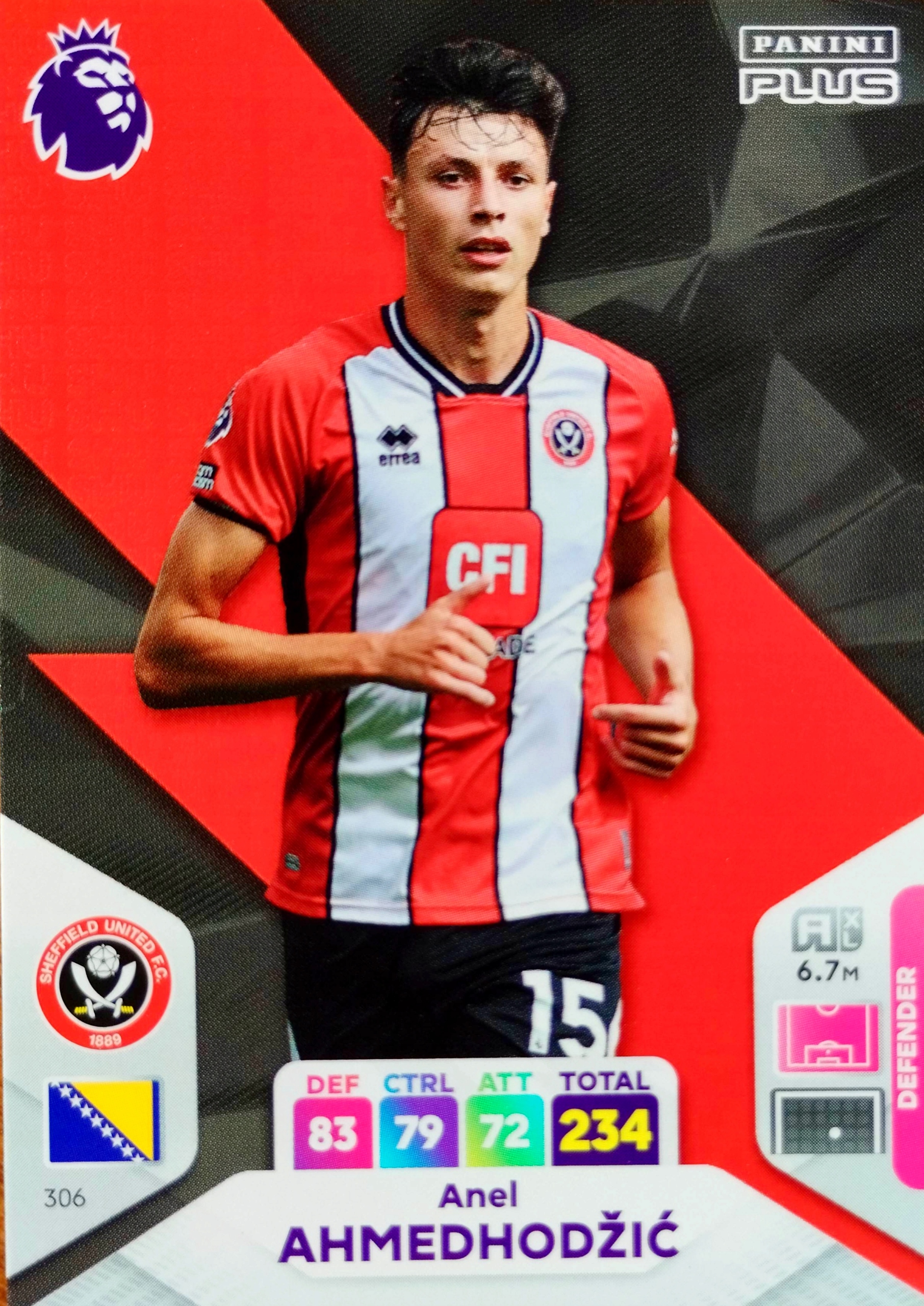 Panini Premier League 2024 Plus 306 Anel Ahmedhodzic Sheffield United