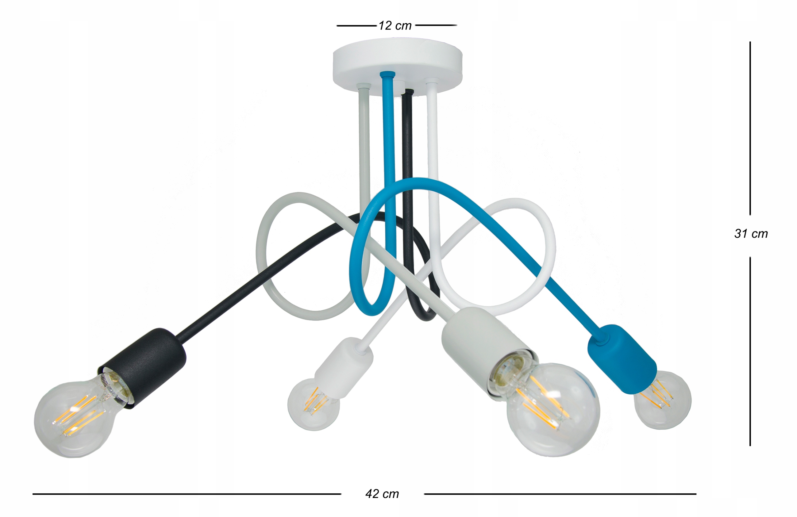 LAMPA SUFITOWA KOLOROWA PLAFON ŻYRANDOL WISZĄCA 4 KOLORY LED MULTIKOLOR Kolekcja MONDO MULTI