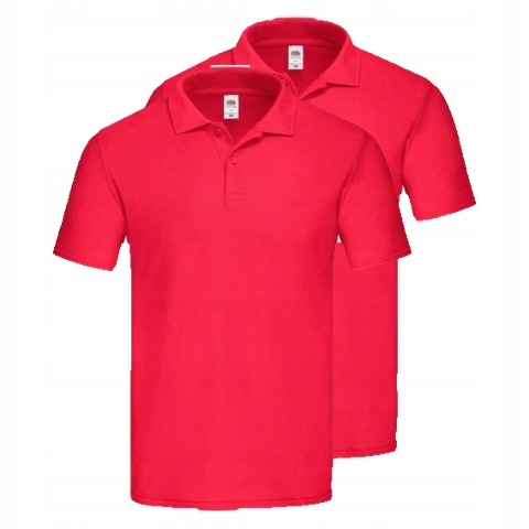 2x Pánské Polokošile Original Fruit of the Loom Červené 3XL