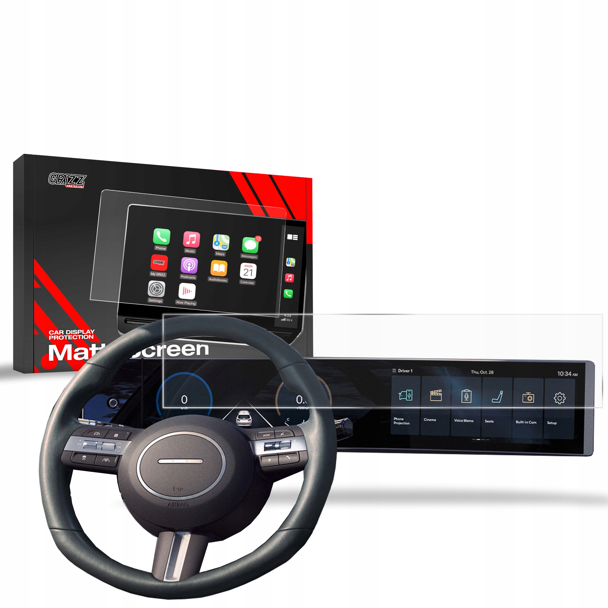 Ochranná fólie displeje (matná), Hyundai Tucson IV, 2024- , Display 12,3"