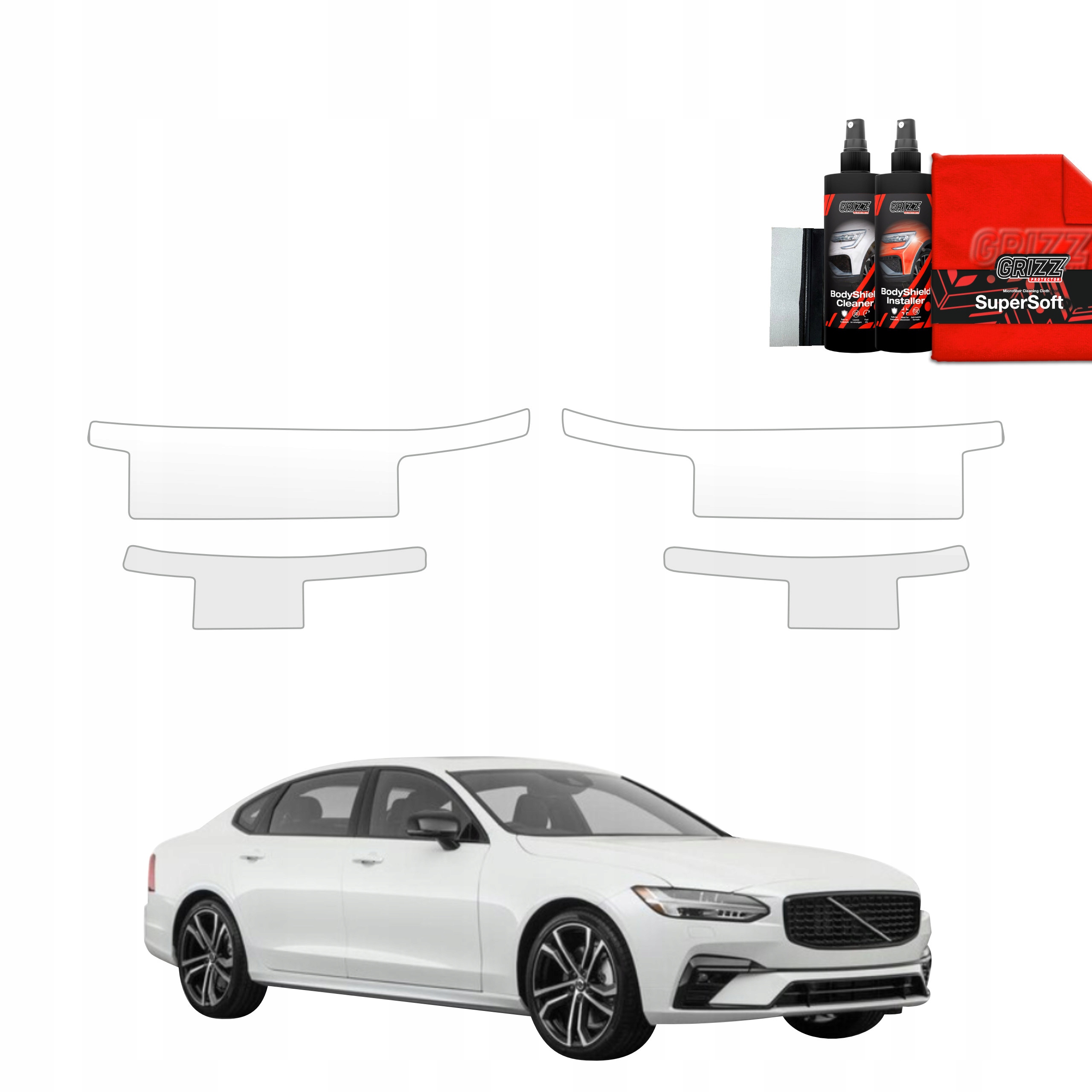 4v1 Fólie Ppf dýha na prahy pro Volvo S90 Sedan 5D (2016-2020)