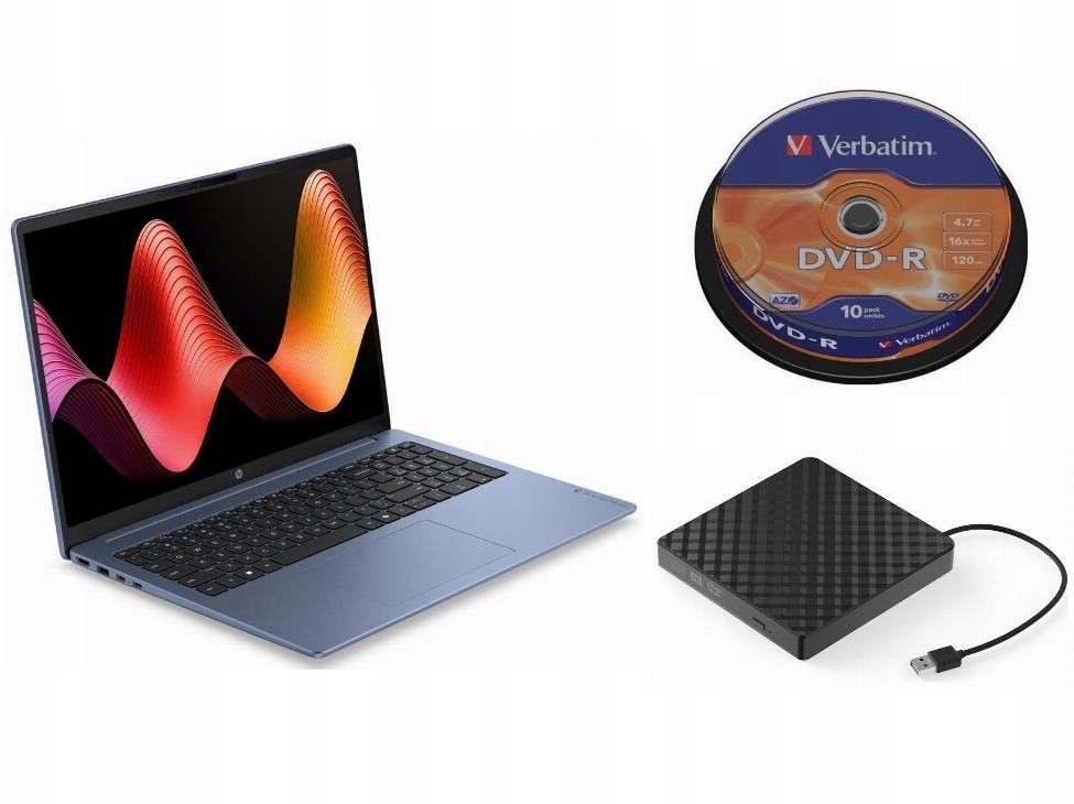 Laptop Hp Amd Ryzen 7 Zewnętrzny Napęd DVD 10 Płyt DVD!